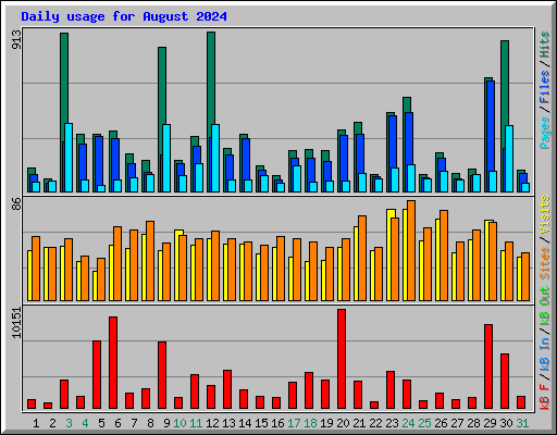 Daily usage for August 2024