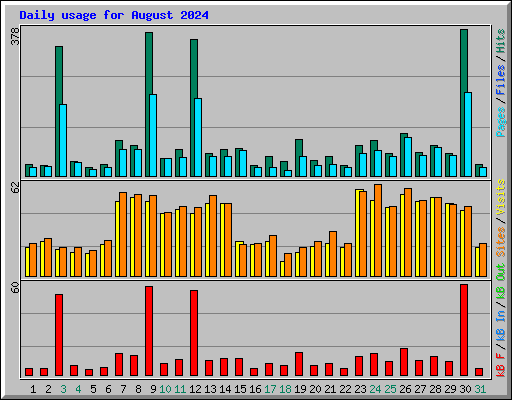 Daily usage for August 2024