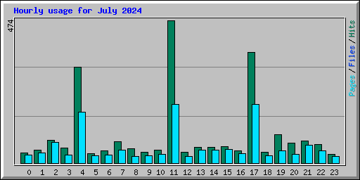 Hourly usage for July 2024